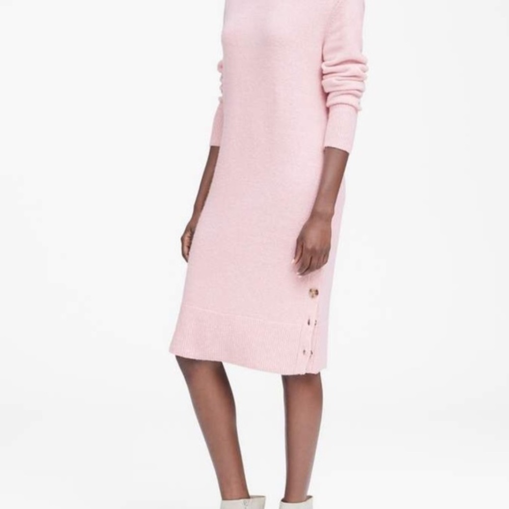 Pink Banana Republic Turtleneck Sweater Dress